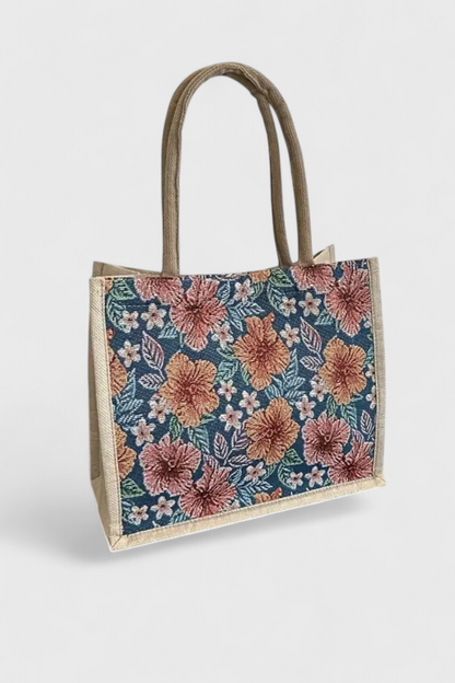 Taila Jute Bag with Floral Print and Eco-Friendly Design