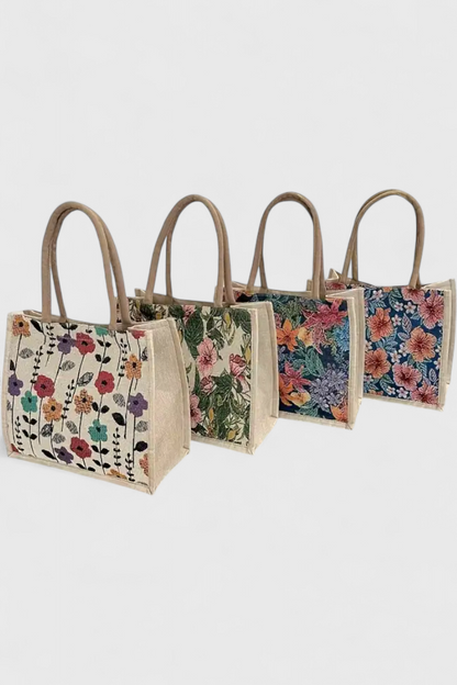 Taila Jute Bag with Floral Print and Eco-Friendly Design