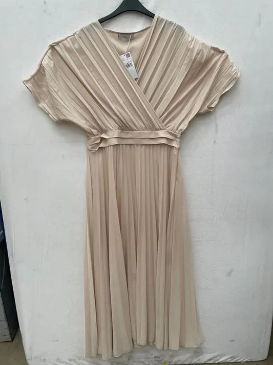 Mango - Ecru Drop Shoulder A-line Dress Size: L