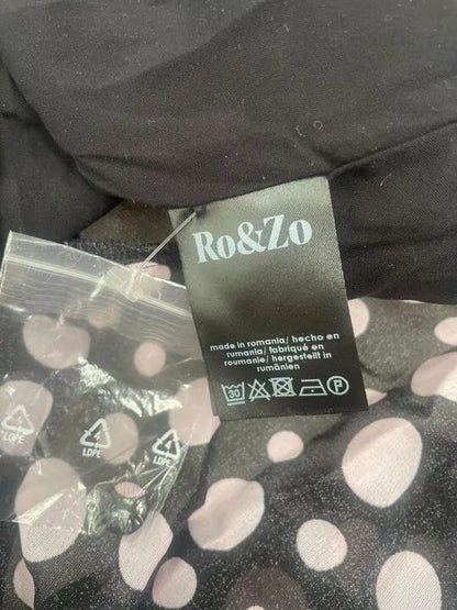 Ro & Zo - Arianna Pink Polka Dot Cosarge High Low Dress Size: 16