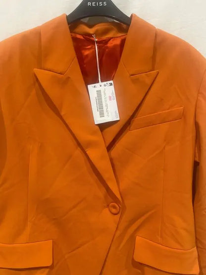& Other Stories-12-orange Double Breasted Asymmetric Blazer Size: Uk 12