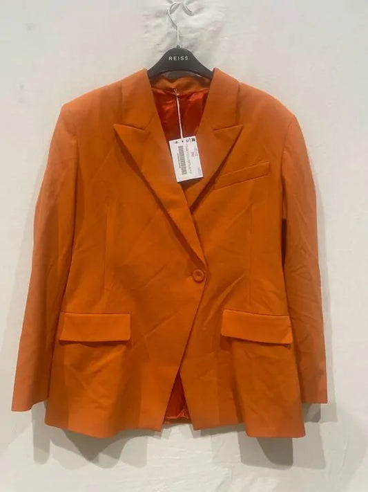 & Other Stories-12-orange Double Breasted Asymmetric Blazer Size: Uk 12