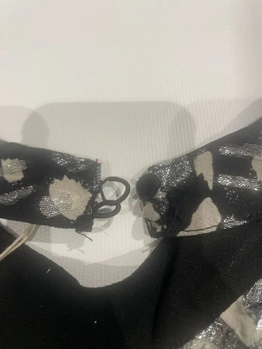 Mango - Black Metallic Details Dress Size: Medium