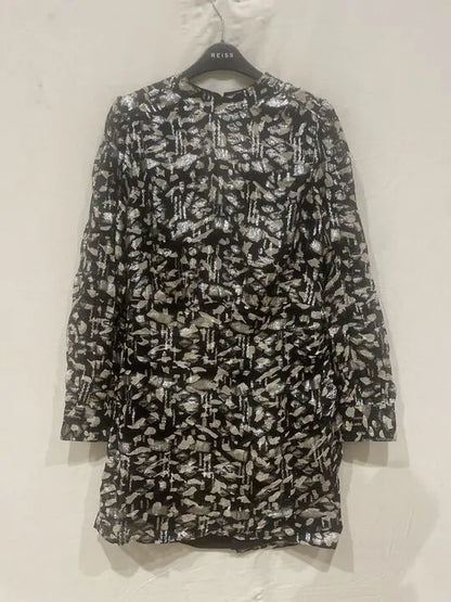 Mango - Black Metallic Details Dress Size: Medium