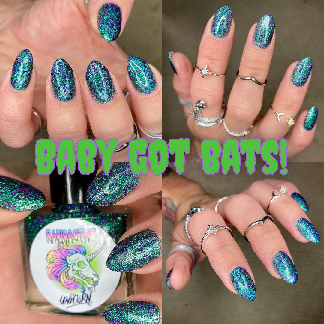 Radioactive Unicorn Baby Got Bats Nail Polish