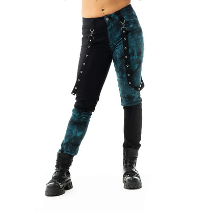 Vixxsin Kaori Pants Black and Blue Tie Die