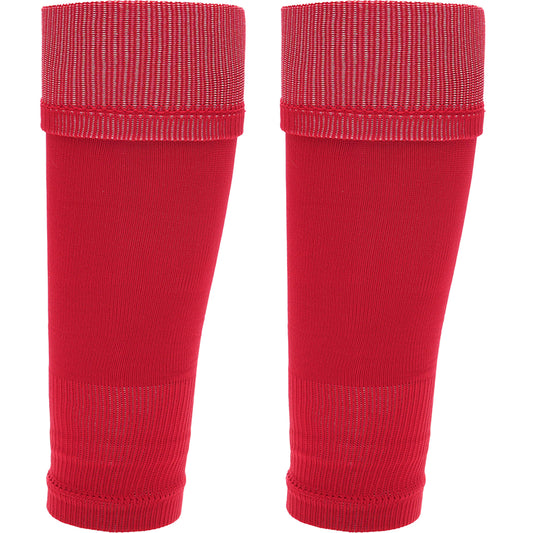 Kids Leg Sleeve Socks Red Fits Over Calf Shin Pads Compression Sleeves for Football Training Running by Sock Stack
