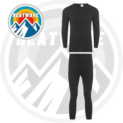 Kids Winter Thermal Underwear Set Boys Warm Long Sleeve Top and Pants Cosy Insulating Base Layer Sizes 3-13 Charcoal Black by Heatwave Thermalwear