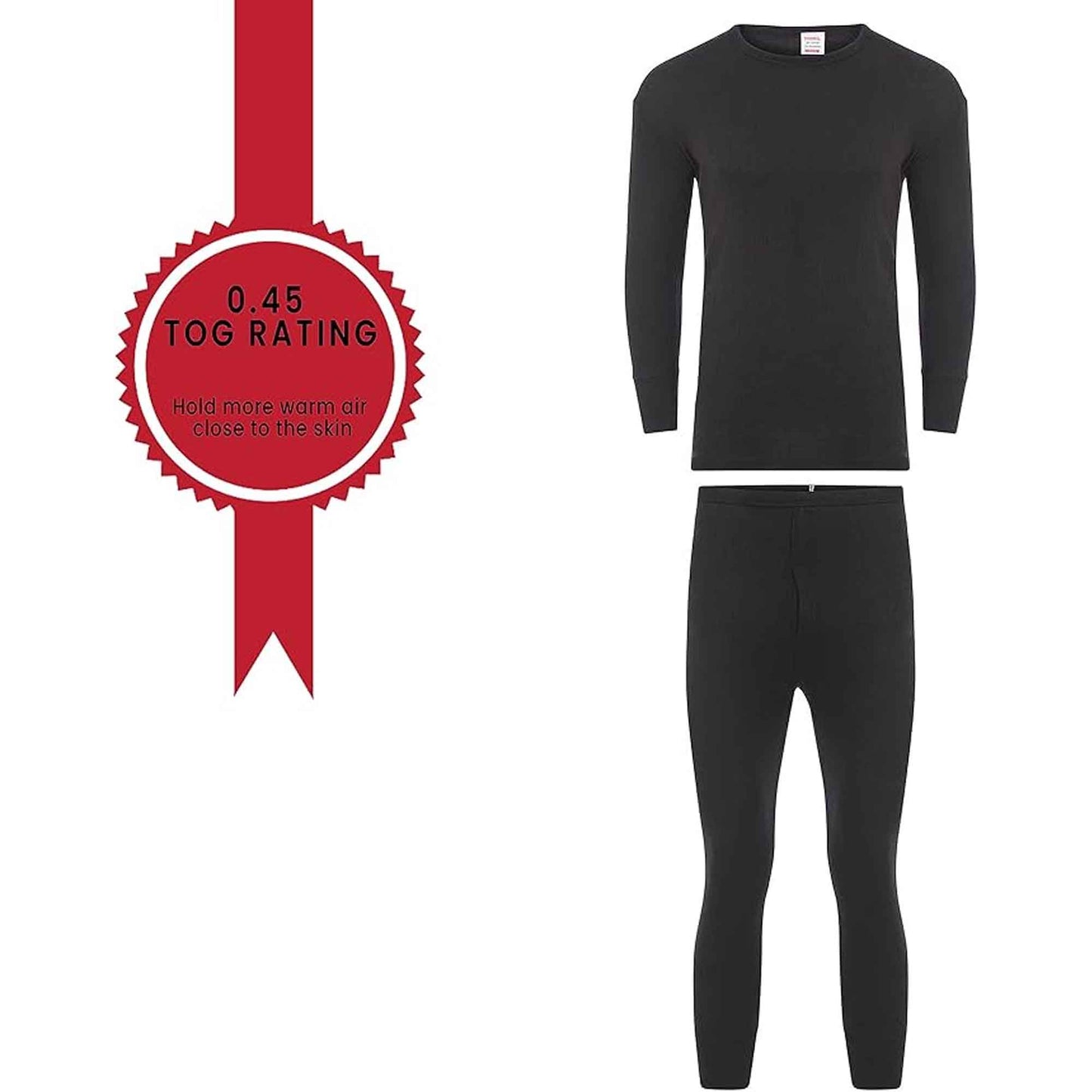 Kids Winter Thermal Underwear Set Boys Warm Long Sleeve Top and Pants Cosy Insulating Base Layer Sizes 3-13 Charcoal Black by Heatwave Thermalwear