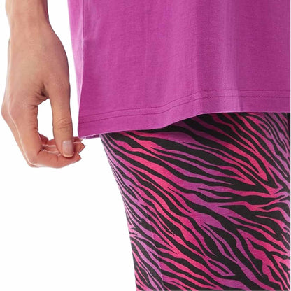 Ladies Oversized Cotton T-Shirt and Leggings PJ Set with Giraffe and Zebra Prints Comfortable and Stylish Womens Loungewear by Daisy Dreamer