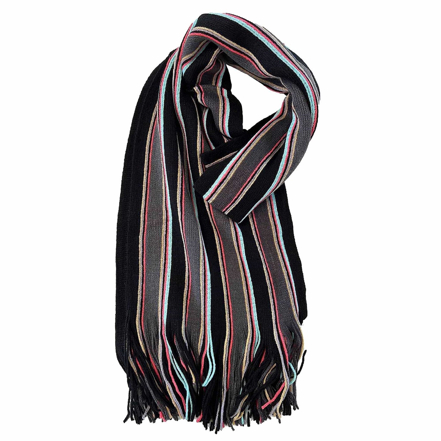 Luxury Men's Woven Stripe Design Long Scarf Warm Soft Acrylic Winter Fashion Accessory for Formal and Casual Wear Hypoallergenic by Sock Stack