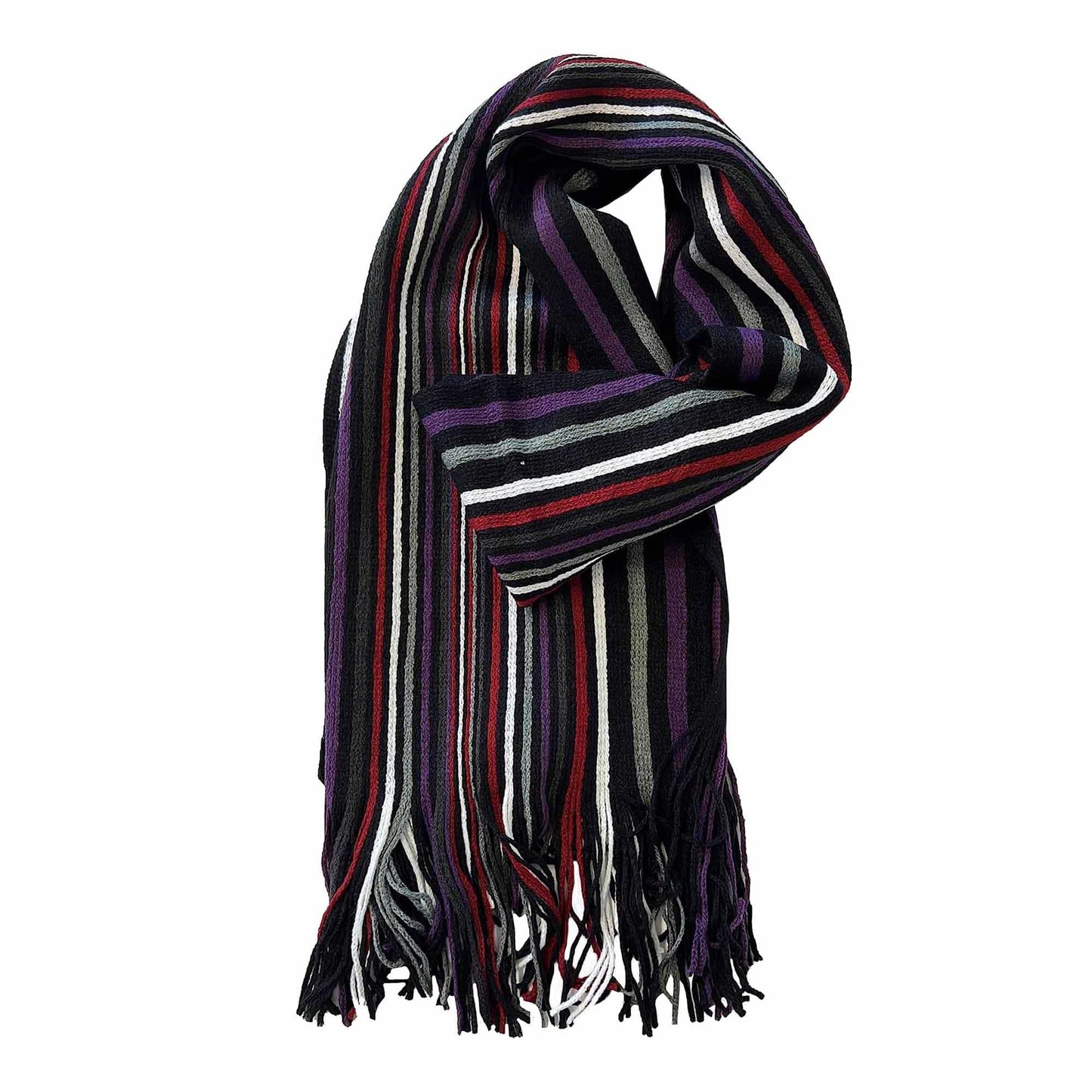 Luxury Men's Woven Stripe Design Long Scarf Warm Soft Acrylic Winter Fashion Accessory for Formal and Casual Wear Hypoallergenic by Sock Stack