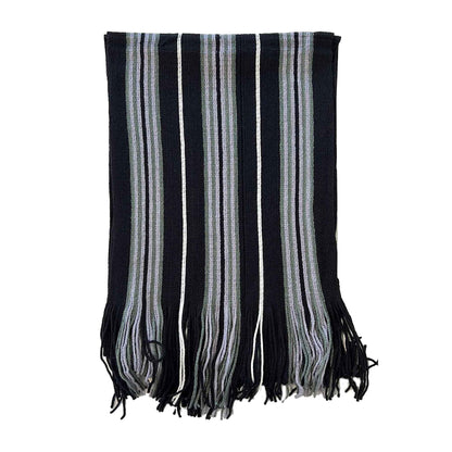 Luxury Men's Woven Stripe Design Long Scarf Warm Soft Acrylic Winter Fashion Accessory for Formal and Casual Wear Hypoallergenic by Sock Stack
