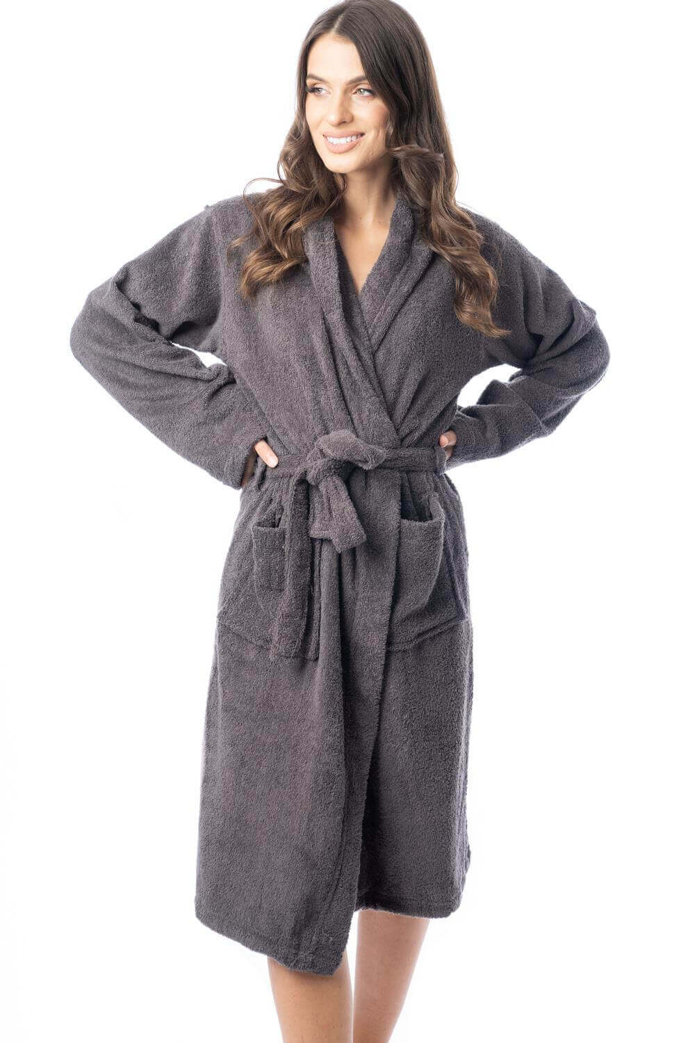 Luxury Women's Terry Cotton Bath Robe Ultra-Absorbent Soft Cozy Dressing Gown for Home Spa Gym Travel by Daisy Dreamer
