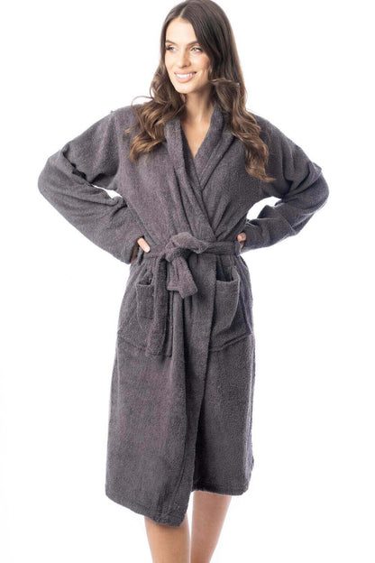 Luxury Women's Terry Cotton Bath Robe Ultra-Absorbent Soft Cozy Dressing Gown for Home Spa Gym Travel by Daisy Dreamer