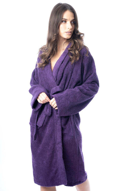 Luxury Women's Terry Cotton Bath Robe Ultra-Absorbent Soft Cozy Dressing Gown for Home Spa Gym Travel by Daisy Dreamer