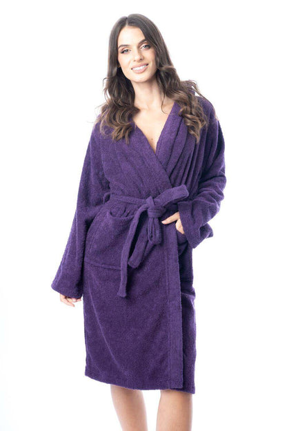 Luxury Women's Terry Cotton Bath Robe Ultra-Absorbent Soft Cozy Dressing Gown for Home Spa Gym Travel by Daisy Dreamer