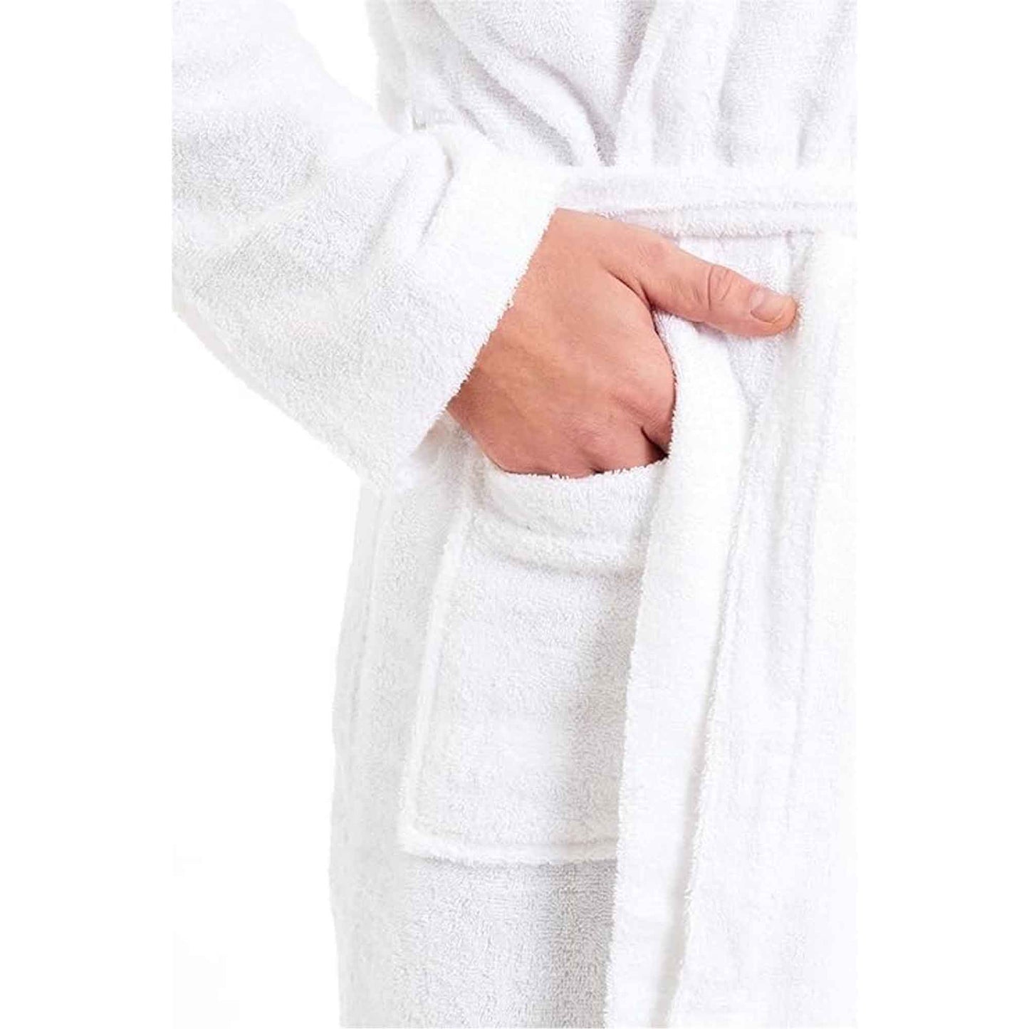 Men's Bamboo Hooded Bath Robe Ultra Absorbent Towelling Dressing Gown for Hotels Gyms Spas with Soft Breathable Cotton Blend Quick Dry Grey White by Toro Rocco
