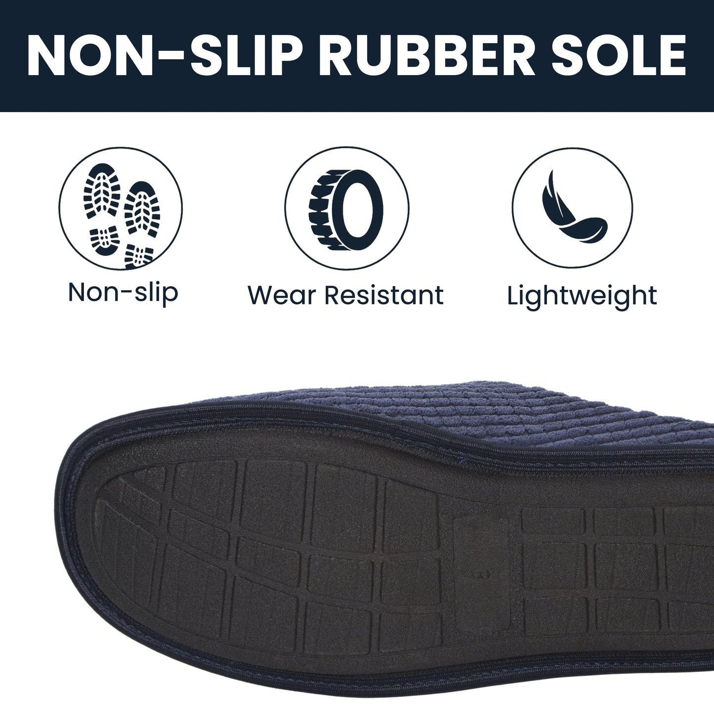 Men's Corduroy Slip On Indoor House Shoes Non Slip Sole Memory Foam Warm Thermal Lined Easy Care Slipper Pair by Sock Stack