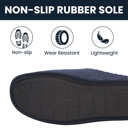 Men's Corduroy Slip On Indoor House Shoes Non Slip Sole Memory Foam Warm Thermal Lined Easy Care Slipper Pair by Sock Stack