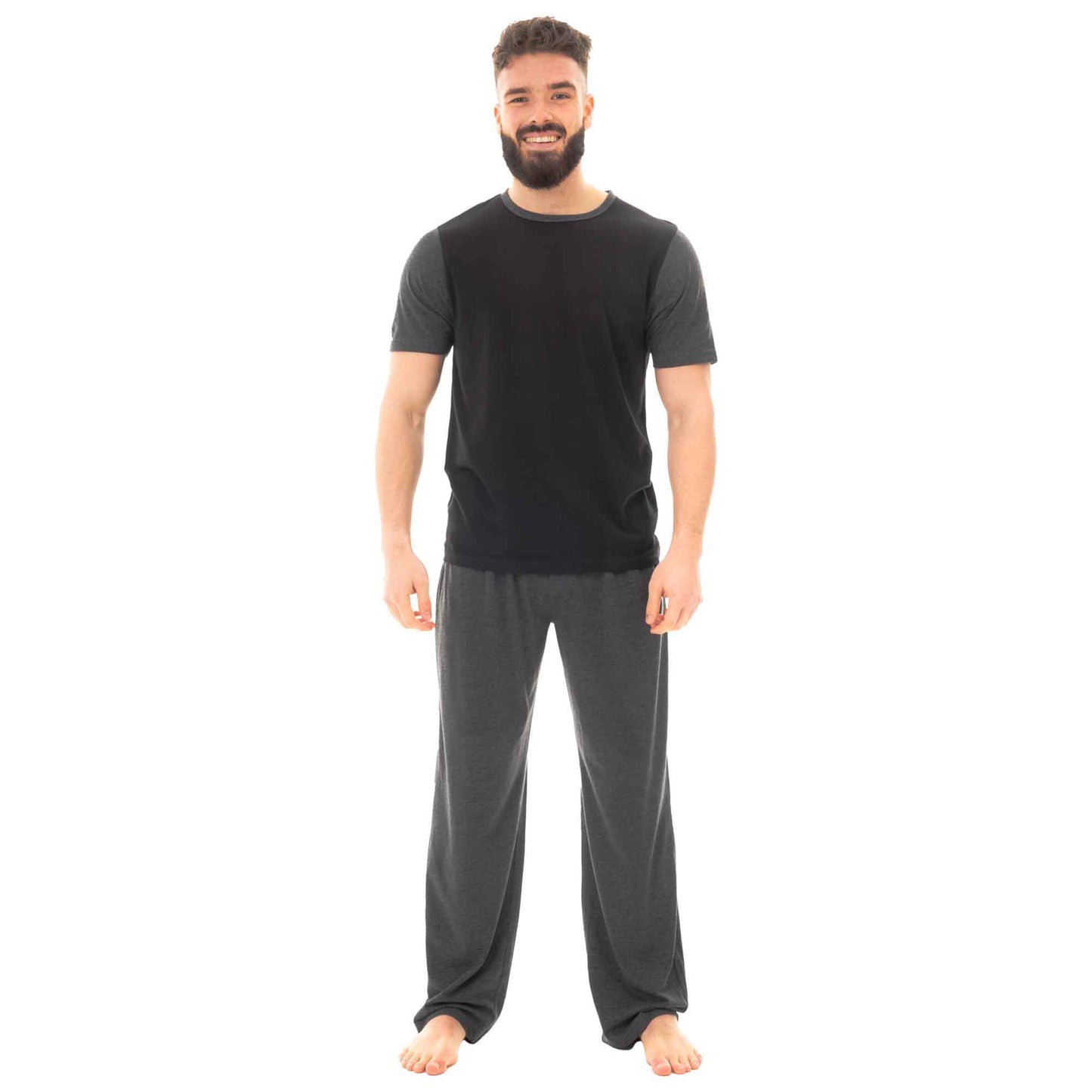 Men's Cotton T Shirt and Long Pants Loungewear Set Comfortable Lightweight Sleepwear for Warm Weather Relaxation Versatile Styles by Sock Stack