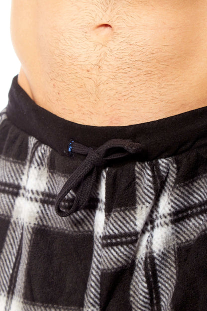 Men's Thermal Fleece Pyjama Set with Stylish Check Pants Soft Warm Loungewear PJs for Winter Perfect for Sleeping and Lounging in Various Sizes by Toro Rocco