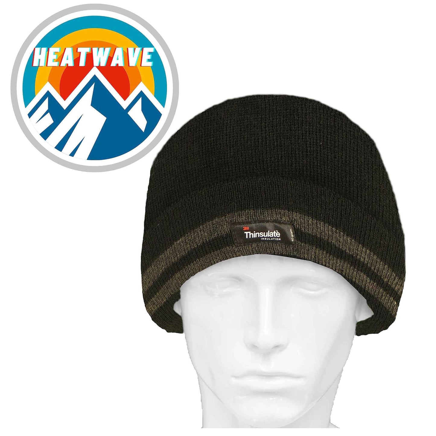 Men's Winter Thinsulate Insulation Fleece Knitted Beanie Hat Stripe Warm Lightweight Breathable Quick Drying for Outdoor Activities Hiking Camping Skiing by Sock Stack