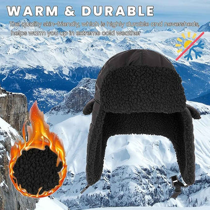 Mens Ribbed Waterproof Trapper Hat with 3M Thinsulate Fleece Lining for Winter Warmth and Cold Weather Protection by Heatwave Thermalwear