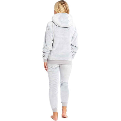 Mother Daughter Matching Sloth Hooded Fleece Pyjamas Plush Flannel Twosie Loungewear with Sherpa Lining Multiple Sizes Cozy Embroidered Sloth Design by Daisy Dreamer