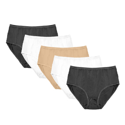 Pack of 10 Women's Super Soft Cotton Midi Briefs Comfortable Breathable Assorted Styles Perfect Fit Underwear Sizes UK 12 to 20 by Daisy Dreamer