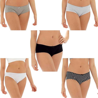 Pack of 10 Womens Cotton Briefs Comfortable Underwear Shorts with Stretch Waistband Assorted Styles Breathable Cotton Blend UK Sizes 12-18 by Daisy Dreamer