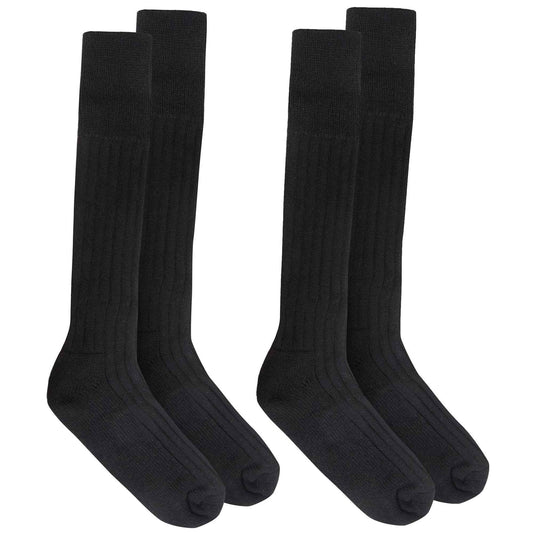 Pack of 2 Mens Heavy Duty Thermal Winter Boot Socks Warm Cotton Blend with Ankle and Arch Support Ideal for Outdoor Activities Hiking Camping Cold Weather UK 6-11 Black and Green Sock Stack