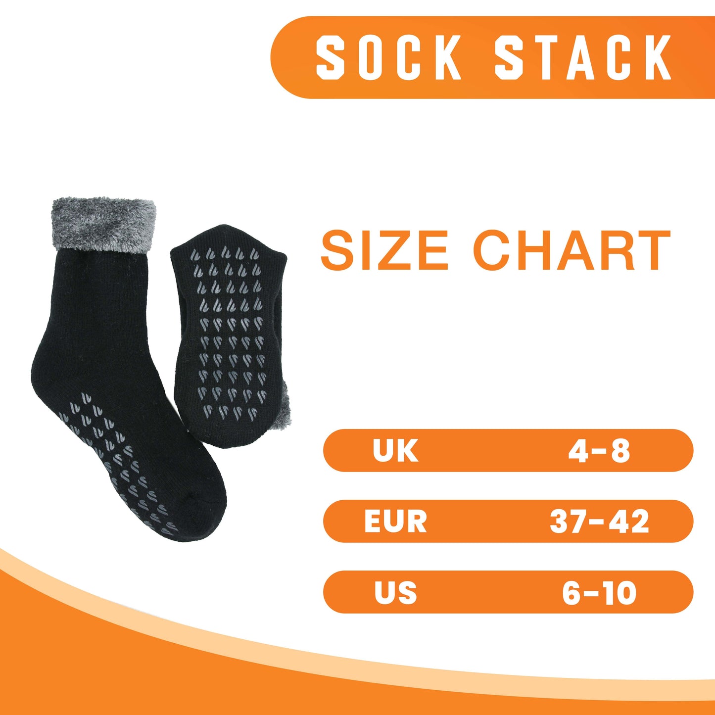 Pack of 2 Women's Feather Soft TOT Slipper Socks with Anti-Slip Grips Fleece Lined Cozy Winter Indoor Lounge Socks by Sock Stack