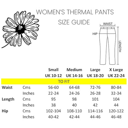 2 Pack Women's Thermal Pants Advanced Insulating Yarn Cotton Rich Ribbed Comfort Fit for Running Hiking Workwear in White Grey Black by Daisy Dreamer