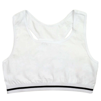 Pack of 4 Girls Seamless Sports Bralettes Racer Back Crop Top Training Bra Comfortable Stretchy Yoga Vest for Kids and Teens Ultimate Support by Daisy Dreamer