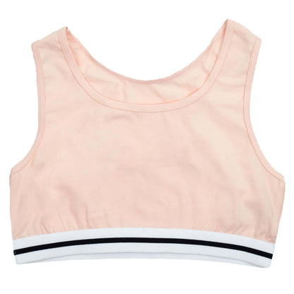 Pack of 4 Girls Seamless Sports Bralettes Racer Back Crop Top Training Bra Comfortable Stretchy Yoga Vest for Kids and Teens Ultimate Support by Daisy Dreamer