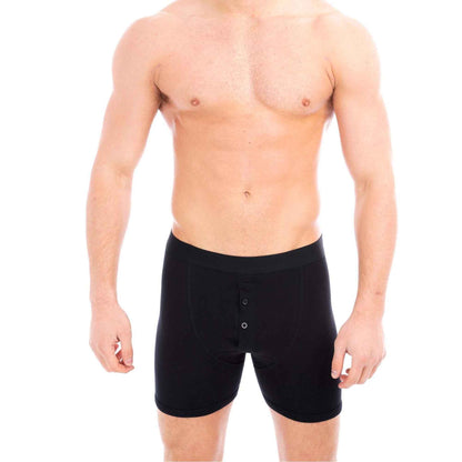 Pack of 5 Men's Cotton Boxer Shorts Button Fly Breathable Stretchy Classic Trunks Premium Comfort Everyday Wear Gym Sports Sock Stack