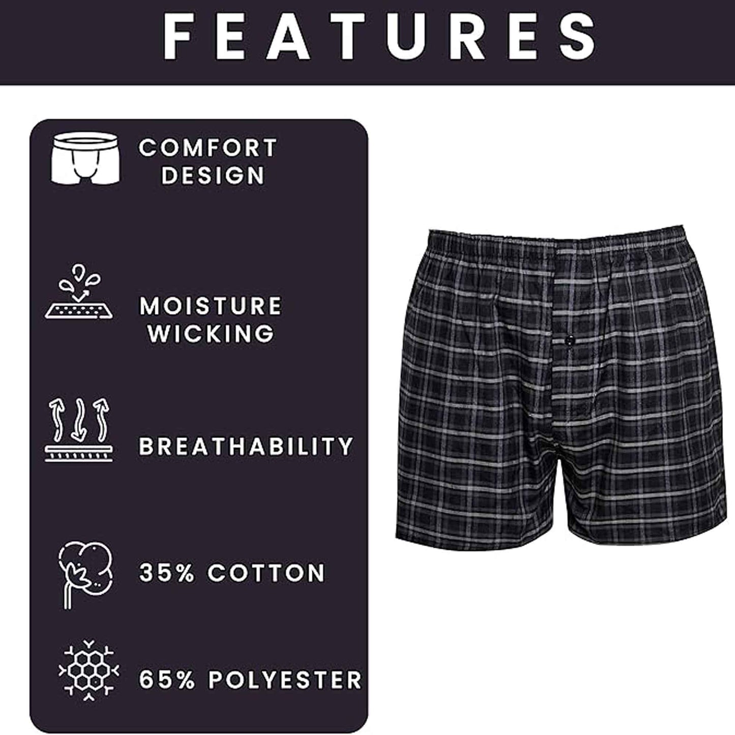 Pack of 6 Kids Loose Fit Woven Boxers Durable Cotton Blend with Elastic Waistband Sizes 5-13 Years Ideal for School Sports KB01 by Sock Stack