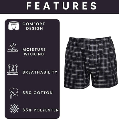 Pack of 6 Kids Loose Fit Woven Boxers Durable Cotton Blend with Elastic Waistband Sizes 5-13 Years Ideal for School Sports KB01 by Sock Stack