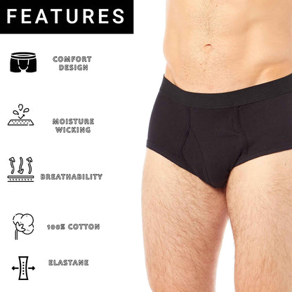 Pack of 6 Mens Cotton Briefs Soft Waistband Breathable Durable Underwear Comfortable All Day Wear MB05/06 by Sock Stack