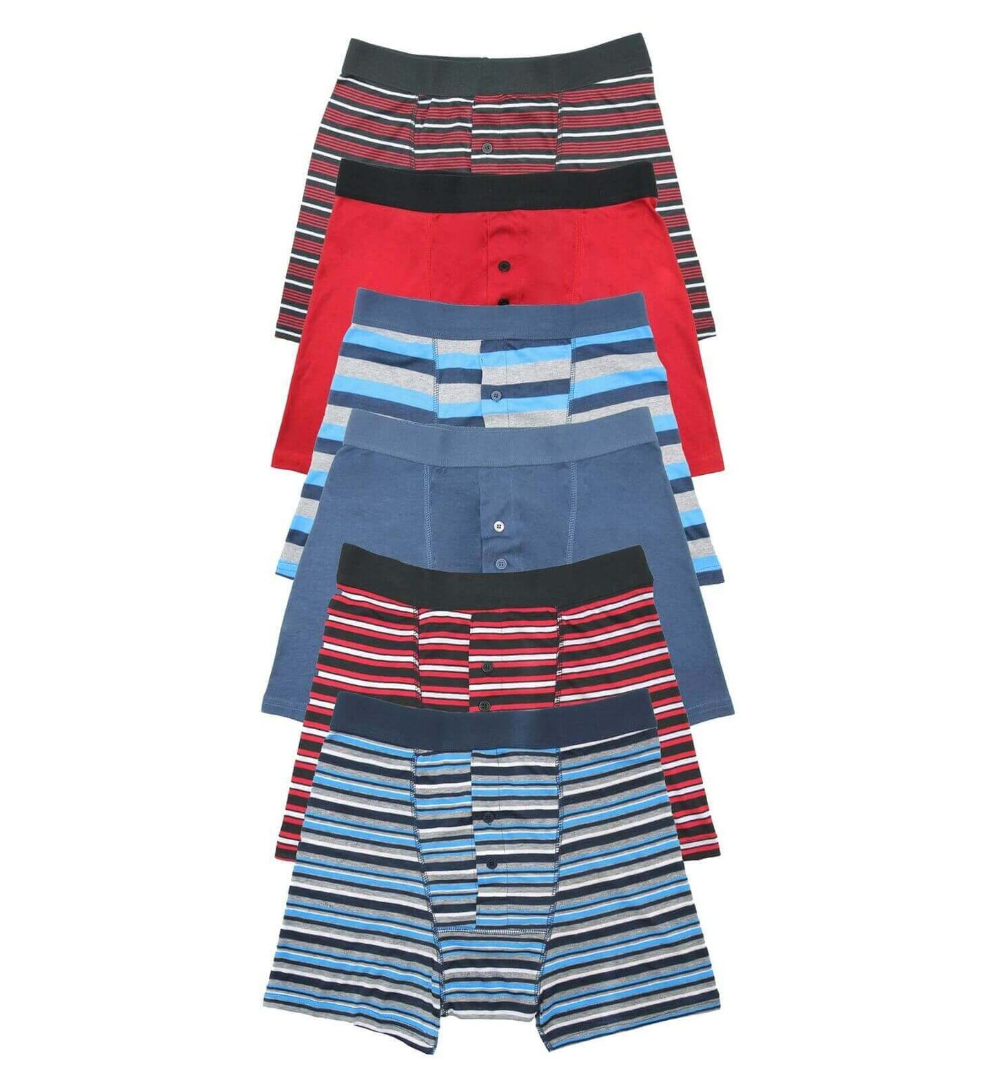 Pack of 6 Mens Cotton Stretch Striped Boxer Shorts Comfortable Breathable Underwear for Everyday Wear Gym and Home by Sock Stack