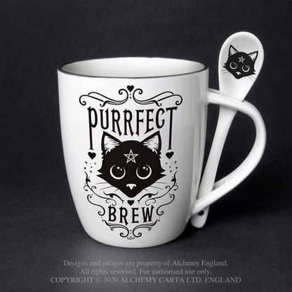 Alchemy Gothic Purrfect Brew: Mug and Spoon Set