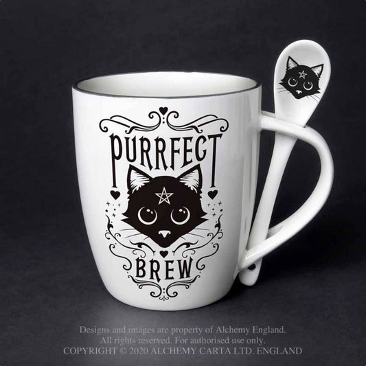 Alchemy Gothic Purrfect Brew: Mug and Spoon Set