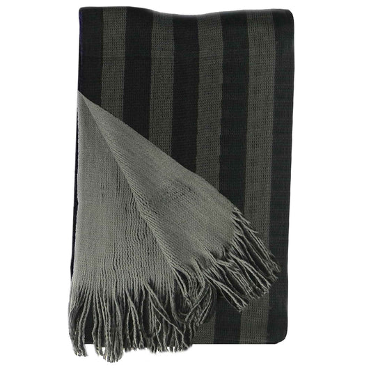 Reversible Stripe Design Men's Scarves Soft Woven Acrylic Fabric Winter Accessory Stylish for Casual and Formal Outfits 3 Colour Options Sock Stack