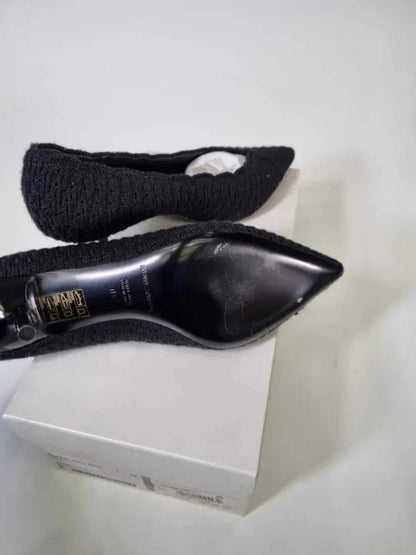 Emporio Armani-Black Pointed Heels Size: UK 7