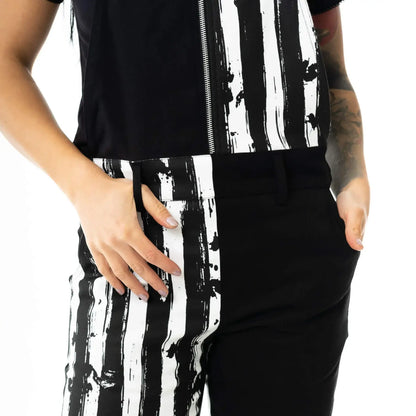Chemical Black Showtime Dungarees Black and White