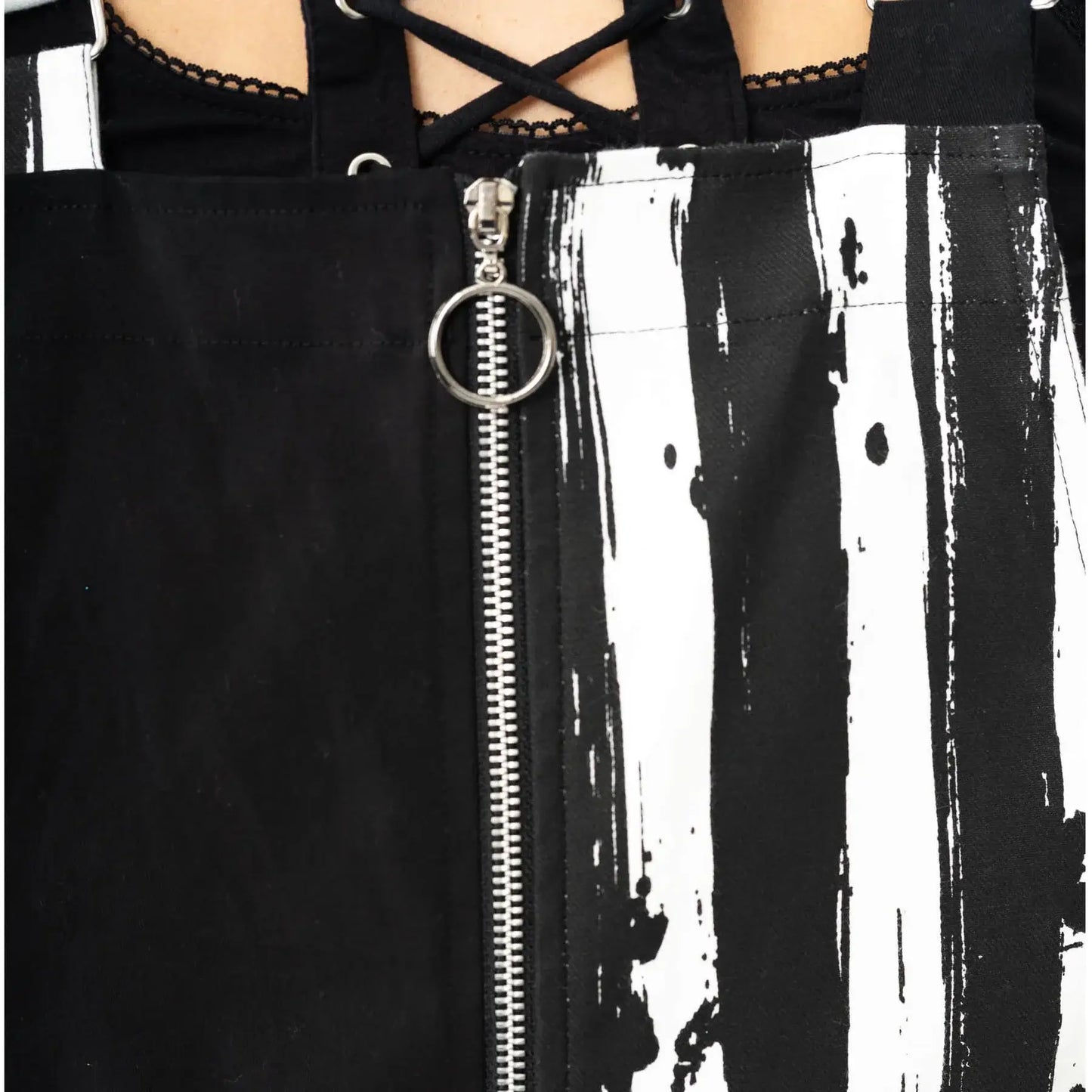 Chemical Black Showtime Dungarees Black and White