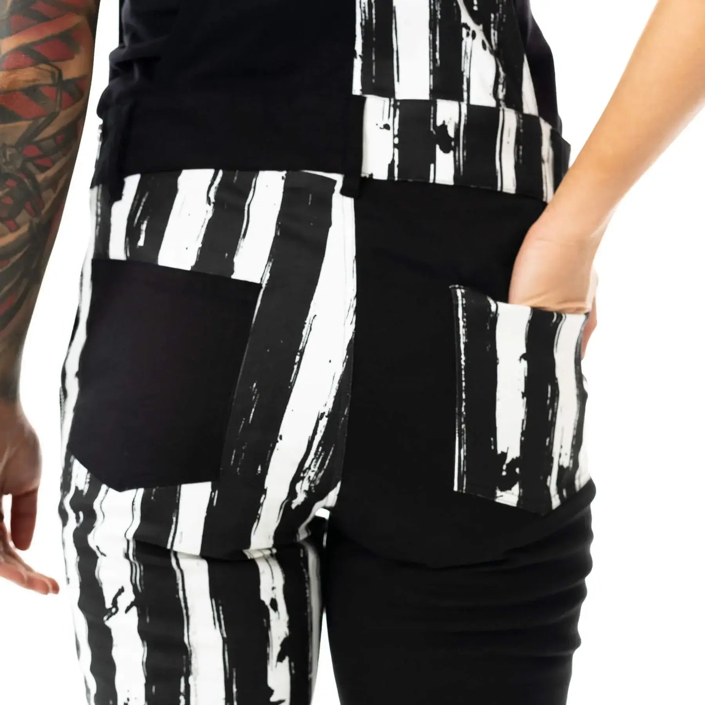 Chemical Black Showtime Dungarees Black and White