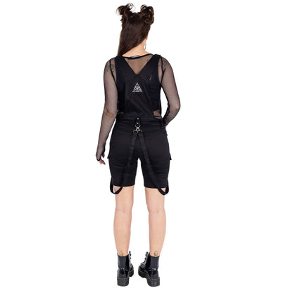 Chemical Black Trinity Dungaree Shorts