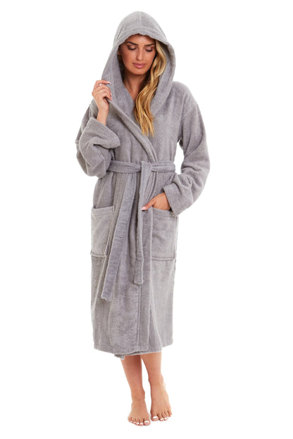 Unisex Bamboo Hooded Dressing Gown Super Soft Towelling Bath Robe for Men & Women by Sock Stack